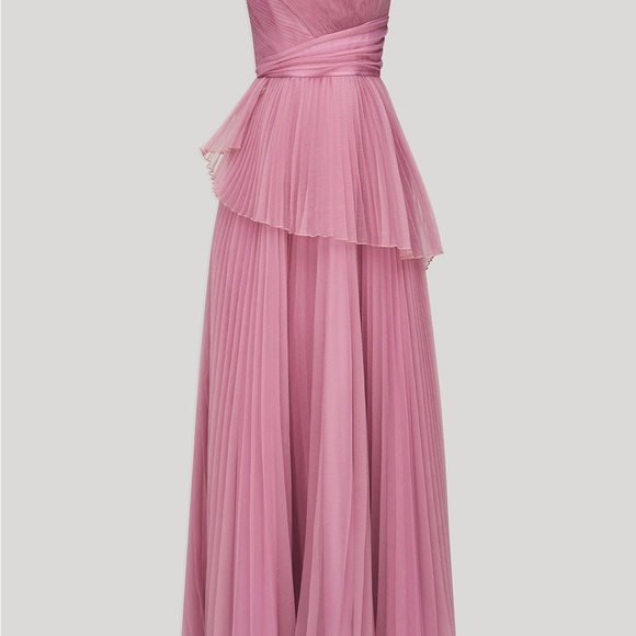 Theia Delphine pleated organza gown - Picture 2 of 8